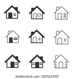 home icons set. home symbol vector elements for infographic web