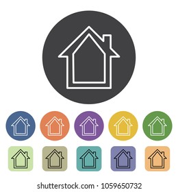 Home icons set. Vector illustration.
