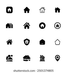 Home icons set, vector illustration sign 