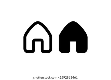 Home icons in solid and outline style Vector