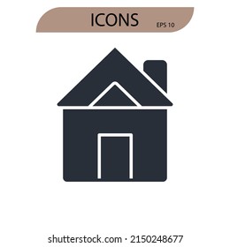 símbolos de iconos de casa elementos vectores para web infográfica