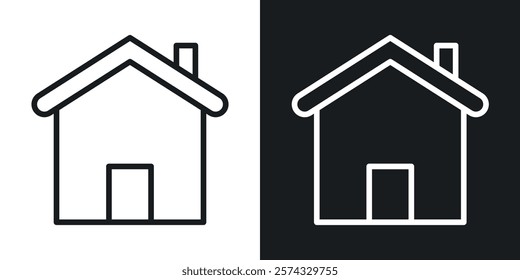 Home icons in thin black and white stroke liner style