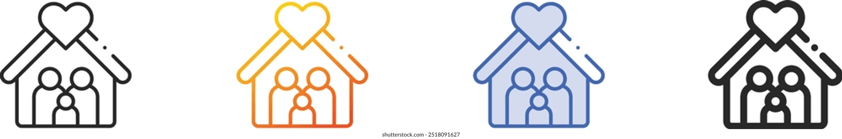 home icon.Thin Linear, Gradient, Blue Stroke and bold Style Design Isolated On White Background
