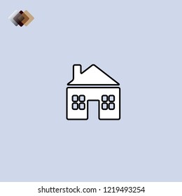 Home icon.Vector illustration Logo flat design gray icon isolated on gray background