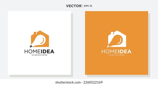 Home idea bulb lamp logo design inspiration.