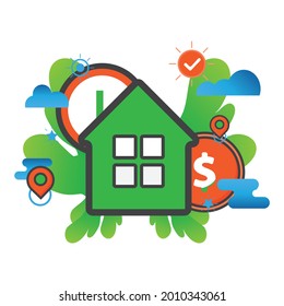 home illustration. Flat vector icon. can use for, icon design element,ui, web, app.