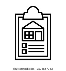 Home Improvement Checklist Vector Line Icon Design