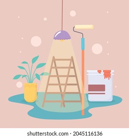 home improvement and decoration with tools