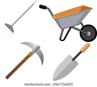 Home Improvement and Gardening Tool Set Illustration