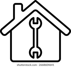 Línea de mejoras para el hogar Icon Diseño de Vector