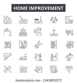 Home improvement line icons for web and mobile design. Editable stroke signs. Home improvement  outline concept illustrations