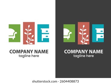 home improvement logo, house repairing and interior