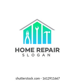 Home improvement logo, Home, Real Estate, Construction, Building Logo, House Vector, Tools icon, Fixed house sign, Home repair icon