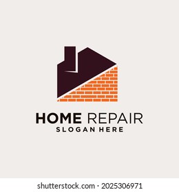 Home improvement logo template design, home renovation real estate home improvement company logo