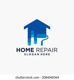 Home improvement logo template design house paint real estate house paint company logo