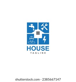 Home improvement logo vector. Home repair logo