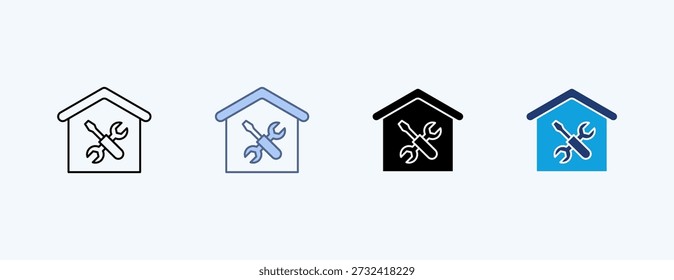 Vector de ilustración de íconos múltiples de mejoras para el hogar