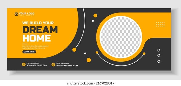 Home improvement and repair construction social media cover banner design template. Corporate construction tools social media Cover photo Template. Home improvement and repair construction web banner