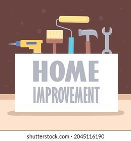home improvement tools and banner