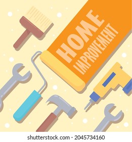 home improvement tools and lettering