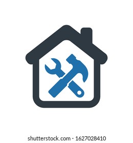 Home improvement vector icon in blue gray color