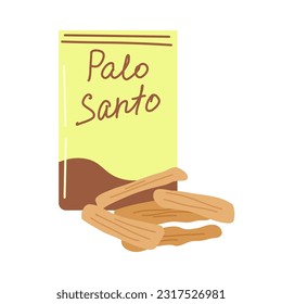 Home incense, aroma diffuser. Aromatherapy. Palo Santo incense sticks. Vector illustration.