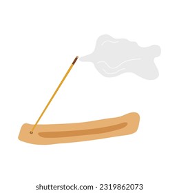 Home incense, aroma diffuser. Aromatherapy. Stand for incense sticks of wood. Vector illustration.