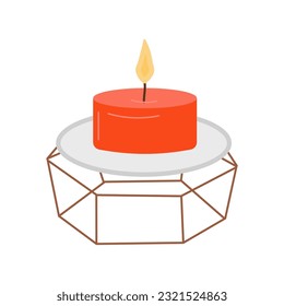 Home incense, aroma diffuser. Aromatherapy. Aroma lamp with removable bowl.. Vector illustration.