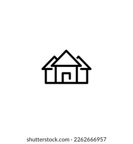 Home incomplete line art icon template