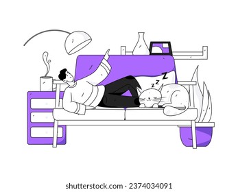 Home indoor character scene flat vector concept operation hand drawn illustration