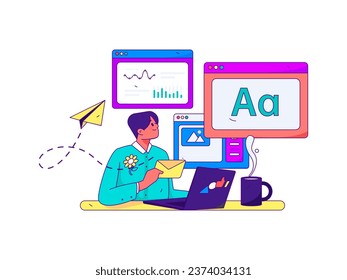 Home indoor character scene flat vector concept operation hand drawn illustration