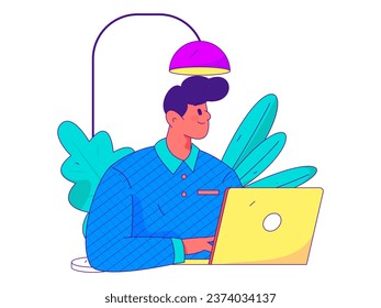 Home Indoor-Charakter-Szene flache Vektorgrafik-Konzept-Operation handgezeichnet Illustration