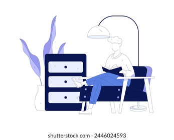 Home indoor character scene flat vector concept operation hand drawn illustration
