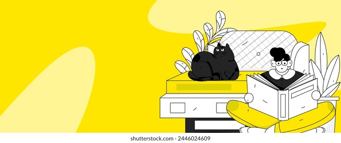 Home indoor character scene flat vector concept operation hand drawn illustration
