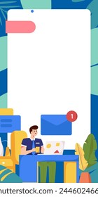 Home indoor character scene flat vector concept operation hand drawn illustration
