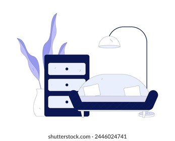 Home indoor character scene flat vector concept operation hand drawn illustration
