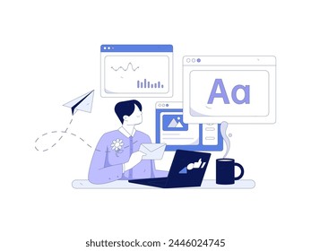 Inicio escena de personaje interior concepto de Vector plano ilustración dibujada a mano
