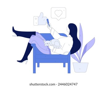 Home indoor character scene flat vector concept operation hand drawn illustration
