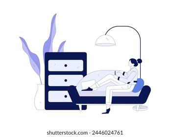 Home indoor character scene flat vector concept operation hand drawn illustration
