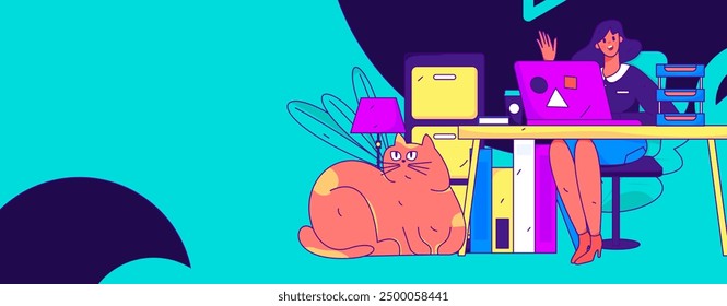 Home indoor character scene flat vector concept operation hand drawn illustration
