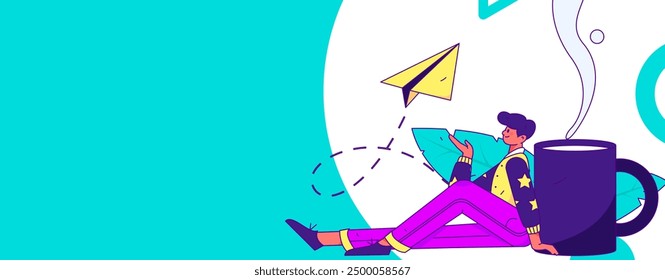 Home indoor character scene flat vector concept operation hand drawn illustration
