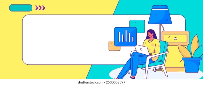 Home indoor character scene flat vector concept operation hand drawn illustration
