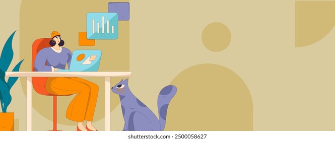 Home indoor character scene flat vector concept operation hand drawn illustration
