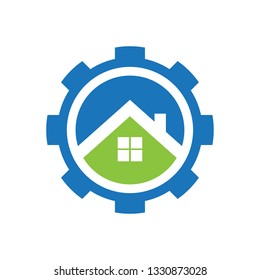 Home Industry - Circle Gear Construction Logo Icon