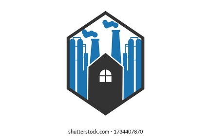 Ilustración de diseño vectorial de logotipo de la industria del hogar