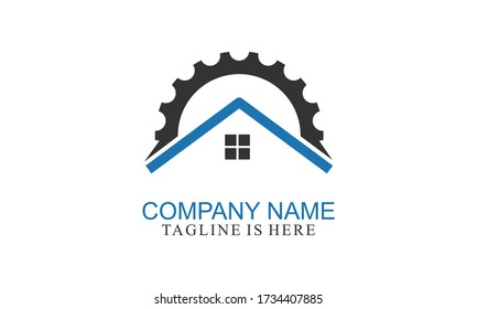 Ilustración de diseño vectorial de logotipo de la industria del hogar