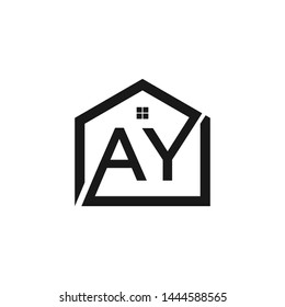 home and initial AY logo template