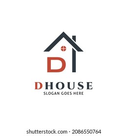 Diseño de logotipo de carta inicial D