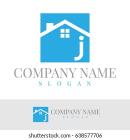 home initial Letter J Logo Design