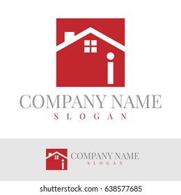 home initial Letter I Logo Design